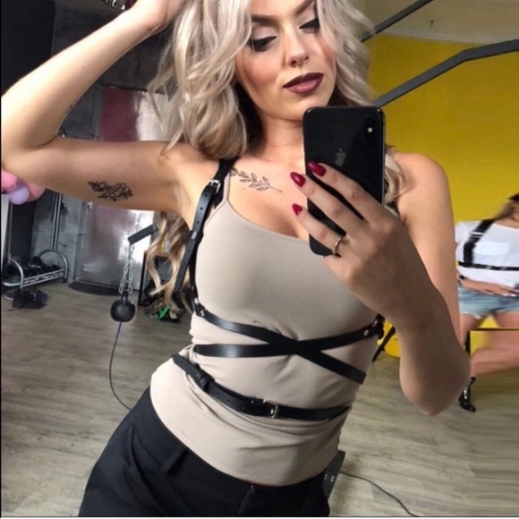 Harness Suspender Women Men Leather Belt Straps - Picture 6 of 17